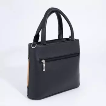 Сумка-тоут "Оливи" на молнии, цвет чёрный/хаки/горчичный