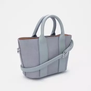 Сумка женская тоут на молнии, 25714 см, однотонная, голубая