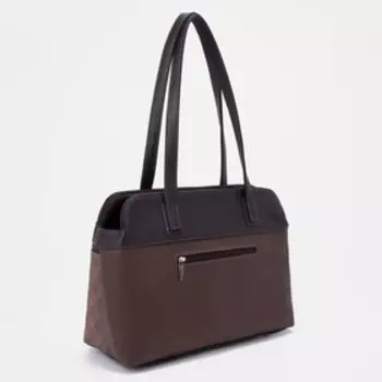 Сумка-тоут на молнии, цвет коричневый