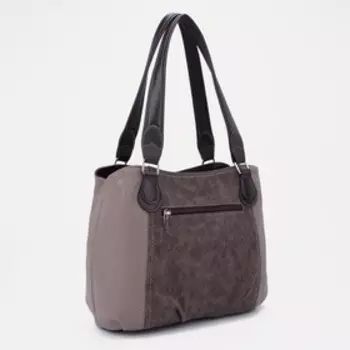 Сумка-тоут на молнии, цвет коричневый