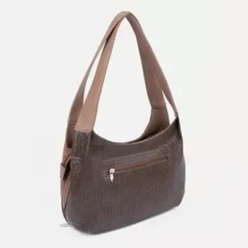 Сумка-тоут на молнии, цвет коричневый