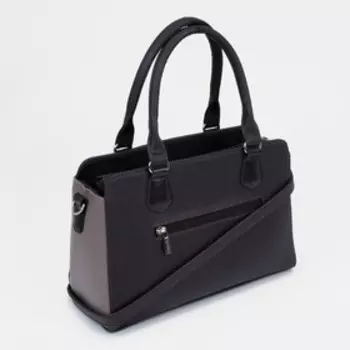 Сумка-тоут на молнии, цвет коричневый