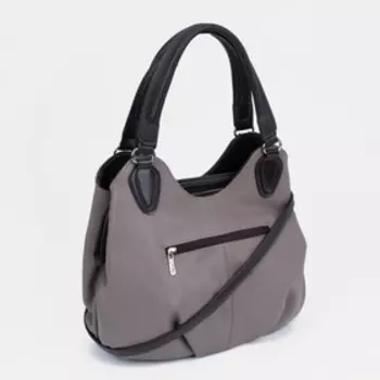 Сумка-тоут на молнии, цвет коричневый