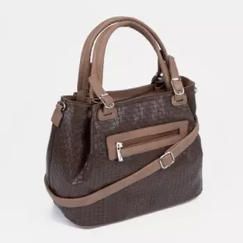 Сумка-тоут на молнии, цвет коричневый