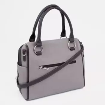 Сумка-тоут на молнии, цвет коричневый