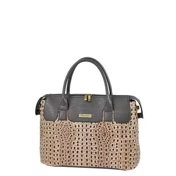 Сумка-тоут на молнии, цвет коричневый