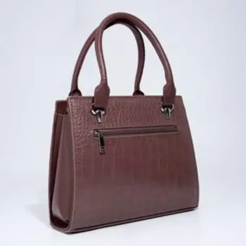 Сумка-тоут на молнии, цвет коричневый