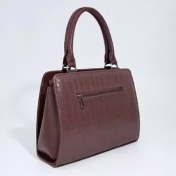 Сумка-тоут на молнии, цвет коричневый