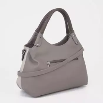 Сумка-тоут на молнии, цвет серый