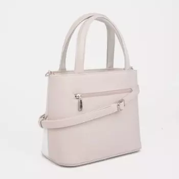 Сумка-тоут на молнии, цвет серый/бежевый