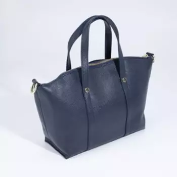 Сумка-тоут на молнии, наружный карман, цвет синий