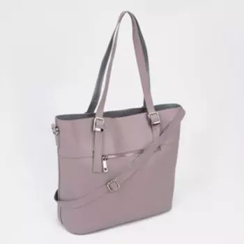 Сумка-тоут на молнии, цвет сиреневый