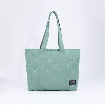 Сумка-шопер на молнии, цвет зелёный