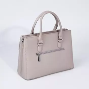 Сумка-тоут на молнии, наружный карман, цвет бежевый