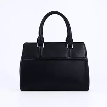 Сумка-тоут на молнии, наружный карман, цвет чёрный