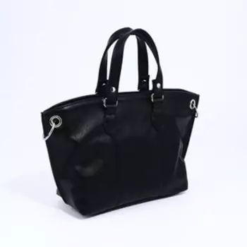 Сумка-тоут "Саломея" на молнии, наружный карман, длинный ремень, цвет чёрный