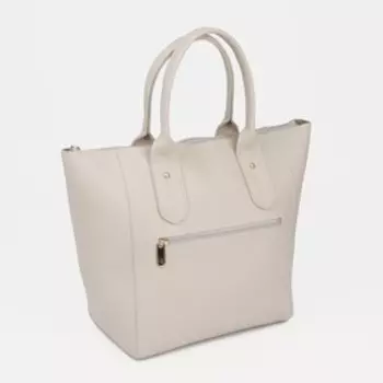 Сумка-тоут, отдел на молнии, 2 наружных кармана, цвет бежевый