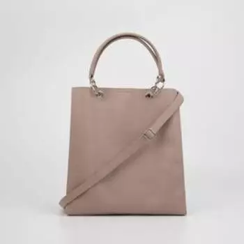 Сумка-тоут, отдел на молнии, 2 отдела на магнитах, длинный ремень, цвет бежевый