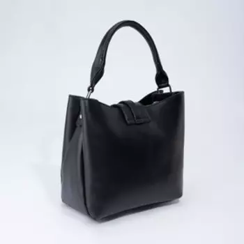 Сумка-тоут, отдел на молнии, 2 отдела на магнитах, длинный ремень, цвет чёрный