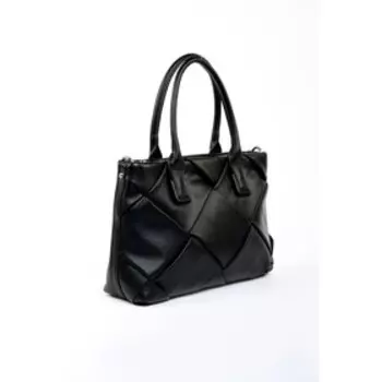 Сумка тоут, отдел на молнии, цвет черный 32х10х25см