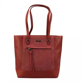 Сумка тоут, отдел на молнии, цвет красный