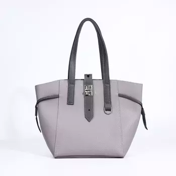 Сумка-тоут, отдел на молнии, цвет серый