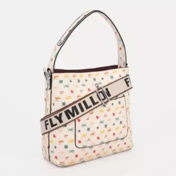 Сумка-тоут, отдел на молнии, наружный карман, 2 ремня, цвет белый