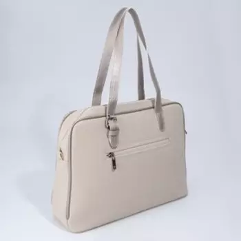 Сумка-тоут, отдел на молнии, наружный карман, цвет бежевый