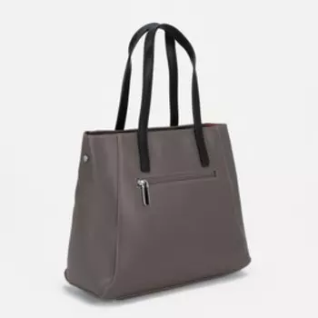 Сумка-тоут, отдел на молнии, наружный карман, цвет коричневый