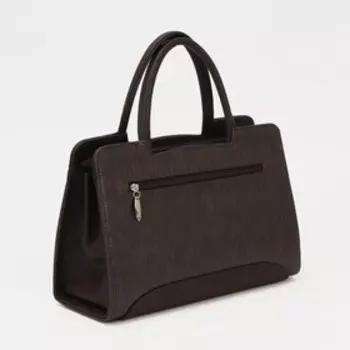 Сумка-тоут на молнии, цвет коричневый