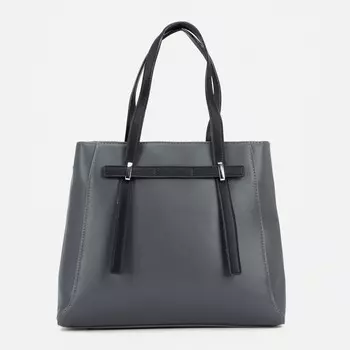 Сумка-тоут, отдел на молнии, наружный карман, цвет серый