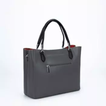 Сумка-тоут, отдел на молнии, наружный карман, цвет серый