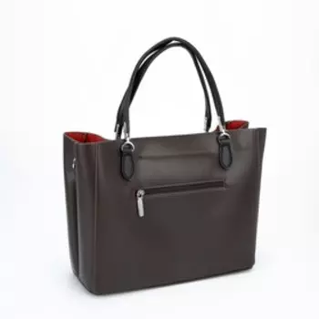 Сумка-тоут, отдел на молнии, наружный карман, цвет тёмно-коричневый