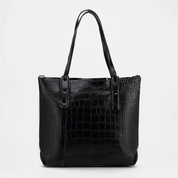 Сумка-тоут на молнии, цвет чёрный