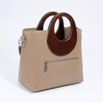 Сумка-тоут, отдел на молнии, наружный карман, длинный ремень, цвет коричневый