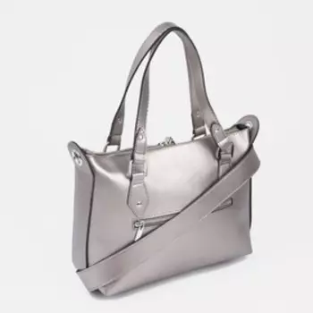 Сумка-тоут на молнии, цвет бежевый