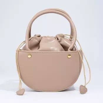 Сумка-тоут, отдел на шнурке, длинный ремень, цвет коричневый