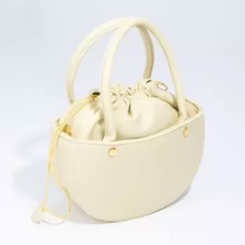 Сумка-тоут, отдел на шнурке, длинный ремень, цвет лимонный