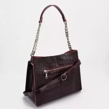 Сумка-тоут на молнии, цвет бордовый