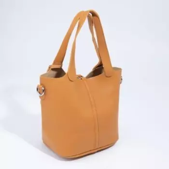 Сумка-тоут, открытый отдел, длинный ремень, цвет рыжий