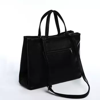 Сумка-тоут S.Lavia на молниях, наружный карман, цвет чёрный