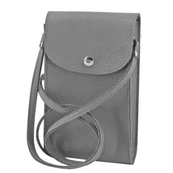 Сумка ВТ001-05140, цвет серый, натуральная кожа, 11х3х17 см