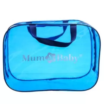 Сумка в роддом 23х32х17, цветной ПВХ, цвет синий