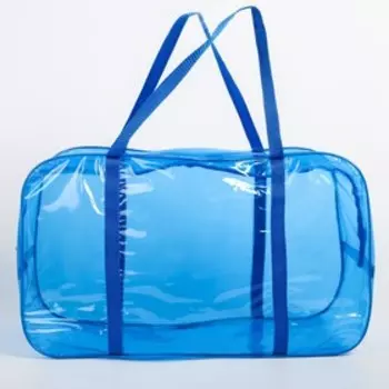 Сумка в роддом 30х50х25, цветной ПВХ, цвет голубой