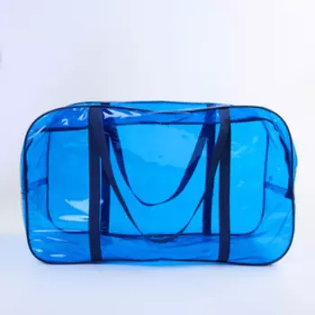 Сумка в роддом 30х50х25, цветной ПВХ, цвет синий