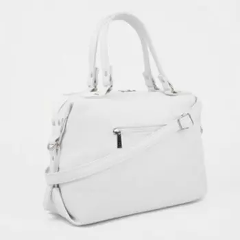 Сумка-саквояж на молнии, цвет белый