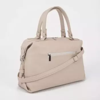 Сумка-саквояж на молнии, цвет бежевый
