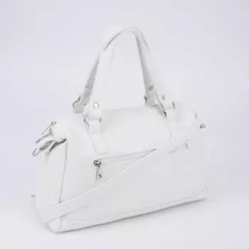 Сумка-саквояж на молнии, цвет белый