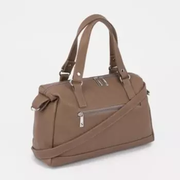 Сумка-саквояж на молнии, цвет коричневый