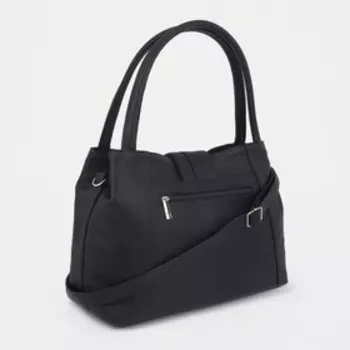 Сумка жен 333, 34*14*23, отд на молнии, н/карман, длин ремень,черный